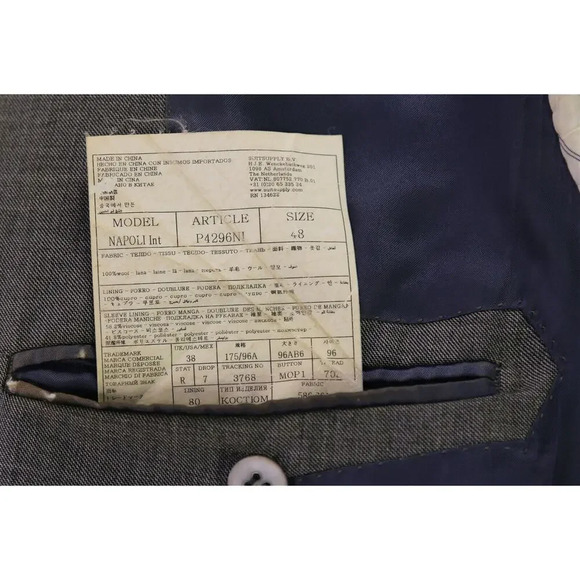 Suitsupply Napoli Solid Gray 2-Btn Super 110's Wool Blazer Jacket 38R - Picture 10 of 10